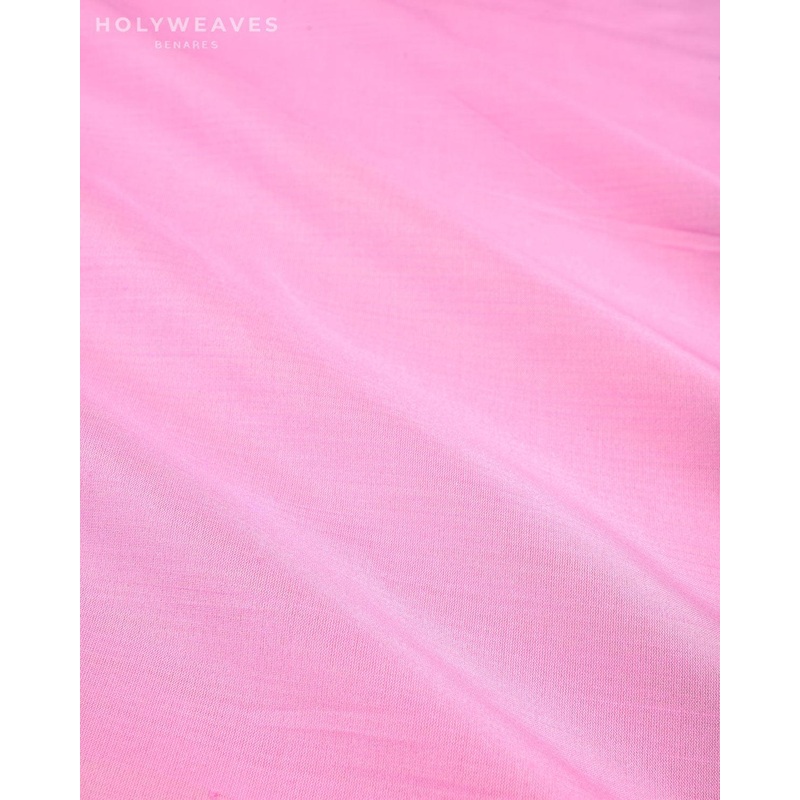 Flamingo Pink Banarasi Plain Woven Spun Silk Unisex Fabric