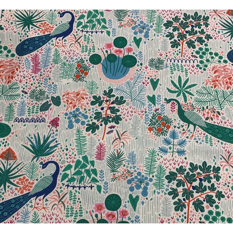 Peacock Garden - Glasshouse - by Emily Taylor for Figo 100% Cotton Fabric