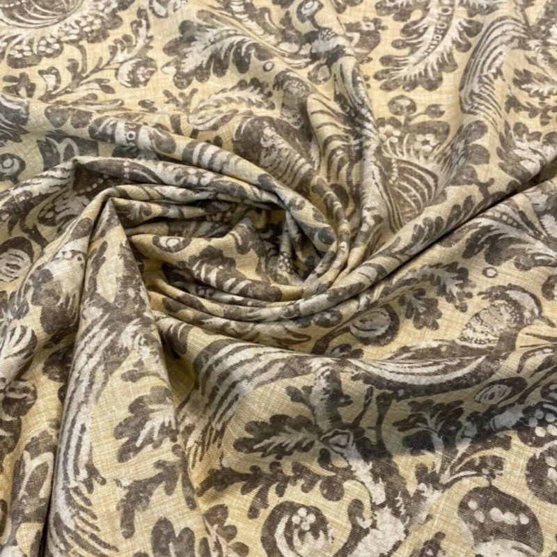1 yard or 3.4 Yards Williamsburg Waverly Tucker Resit Desert Bird Linen Blend Upholstery Fabric (different dye lots)