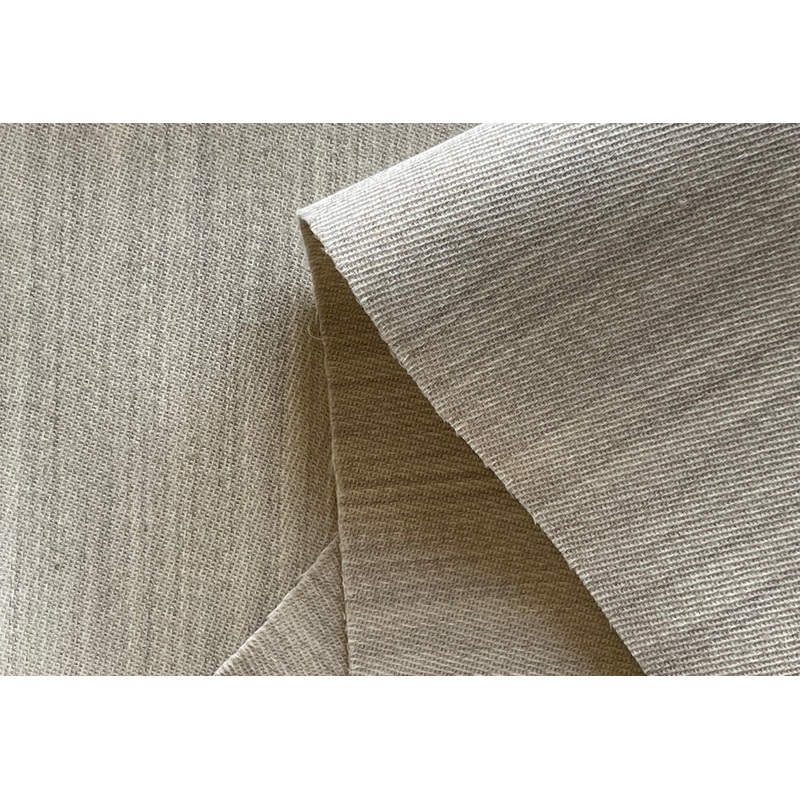 Elegant Mottled Oatmeal Double-Faced Twill Wool Coating (Made in Italy)