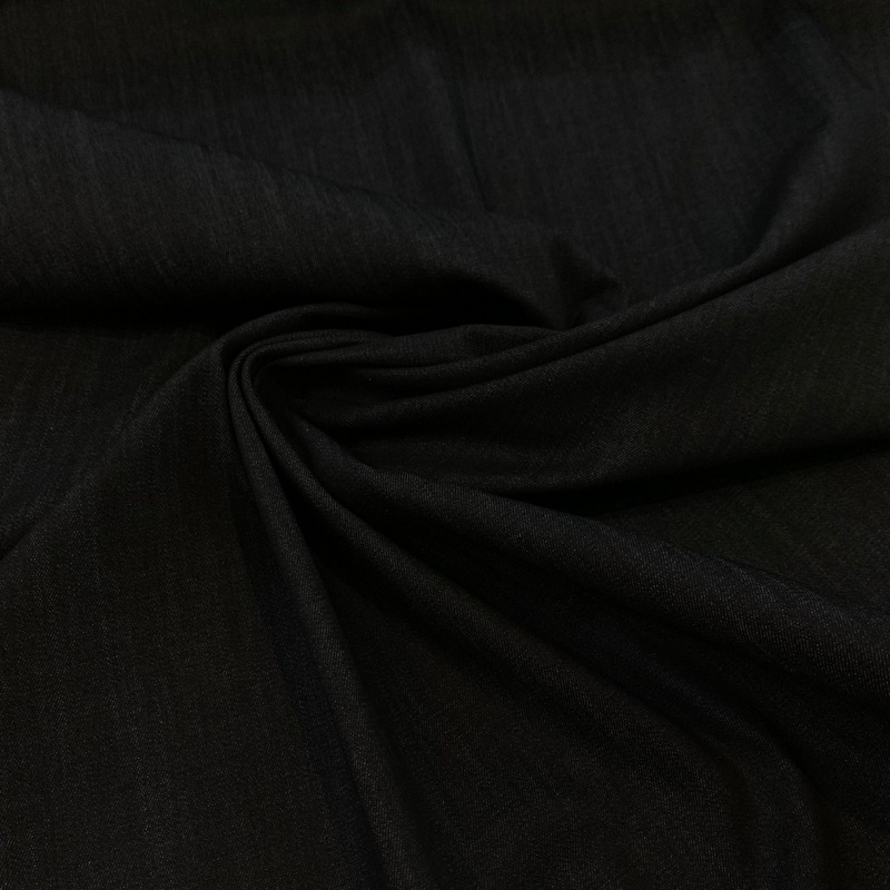 Stretch Denim Cotton/Spandex Fabric - Blue Black