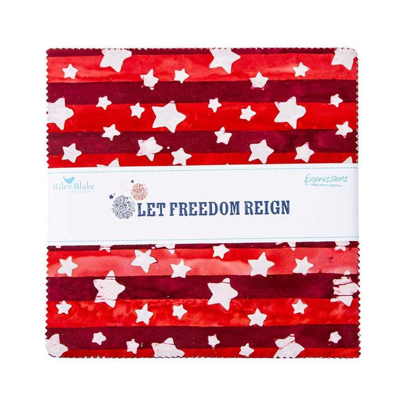 Batiks Expressions Let Freedom Reign Layer Cake 10" Stacker Bundle - Riley Blake - 42-Piece Precut - Quilting Cotton Fabric