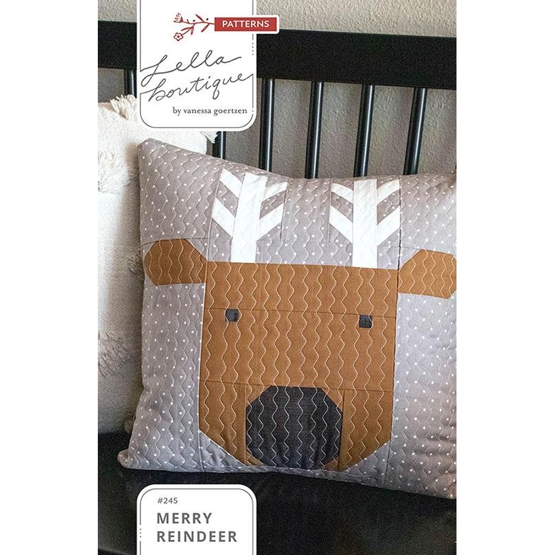 Merry Reindeer Pillow Home Decor Pattern Pillow 17"x17" Vanessa Goertzen Lella Boutique LB-245