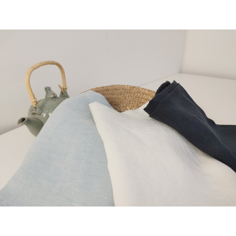 Silk Linen Canvas Mat Fabric 6555 6935 6494 Blue