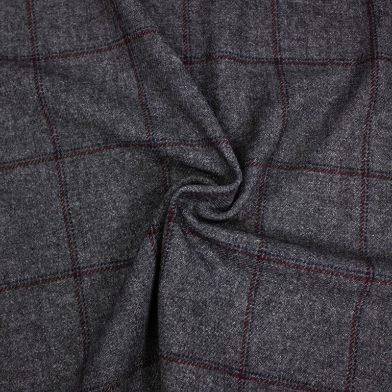 Goyanu Grey Check Wool Fabric SHOWROOM SAMPLE 34CM X 60CM