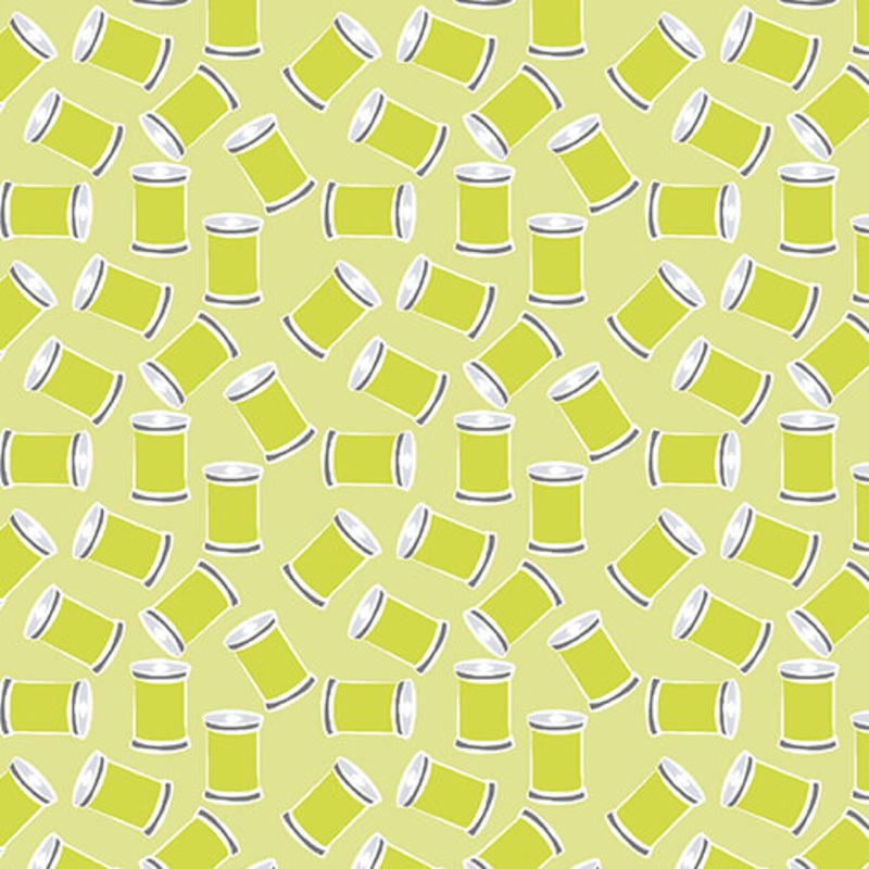 Sew Bloom - Stitch with Love - Light Lime - Yardage
