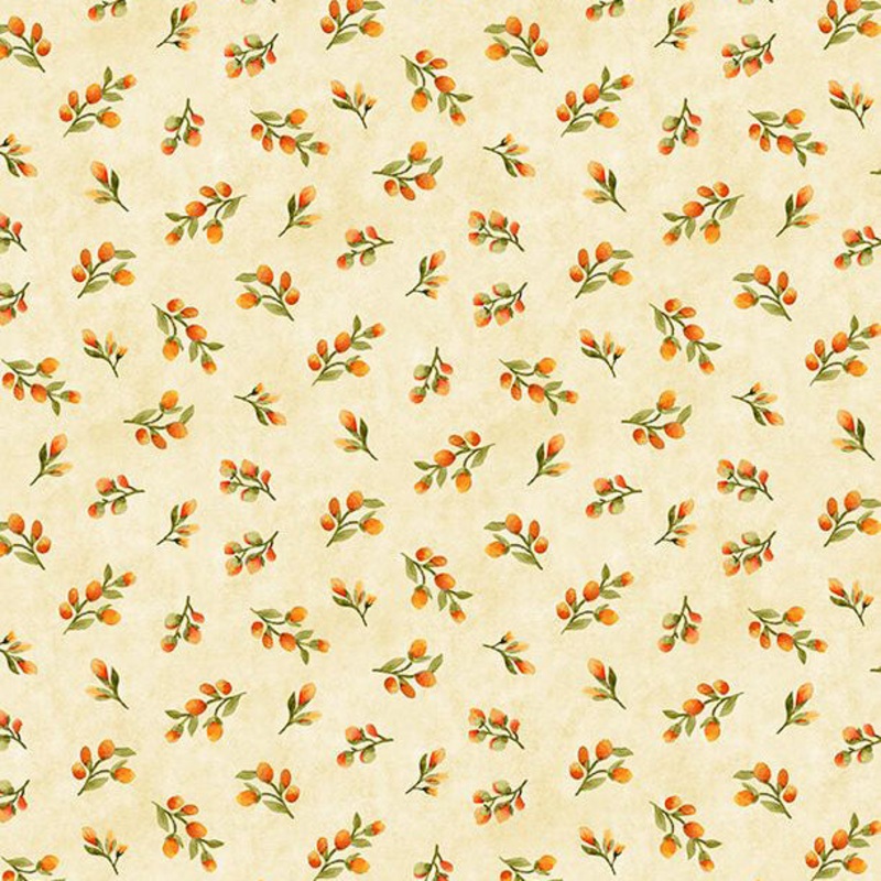 Sunflower Splendor Collection Floral Bud Toss Cotton Fabric 83331 Cream