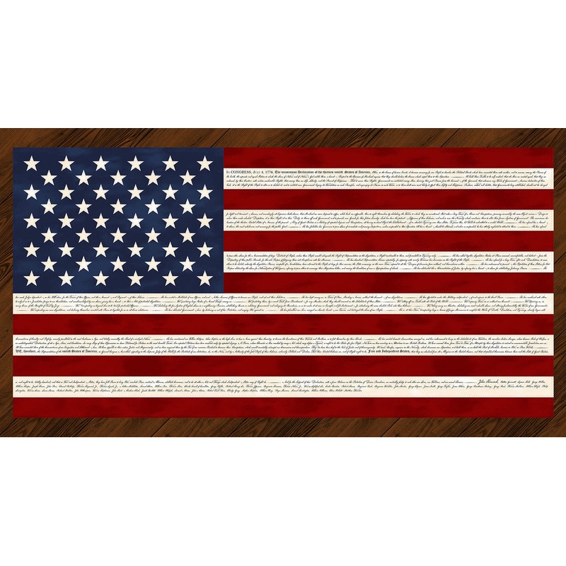 United We Stand Flag Panel 23" Red Navy Chestnut House Studios Studio E Cotton Fabric SE-8583P-87