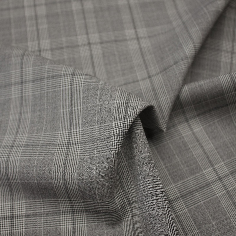 Victor Grey Virgin Wool Suiting Prince of Wales Fabric