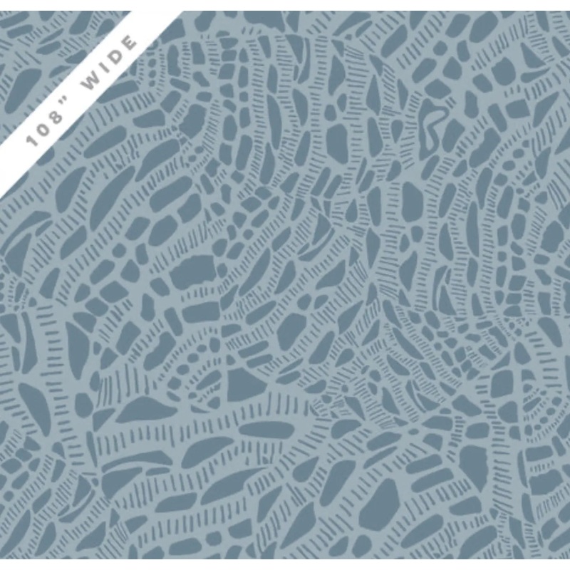 Blue Seashell Serenade Cotton Wideback Fabric per yard