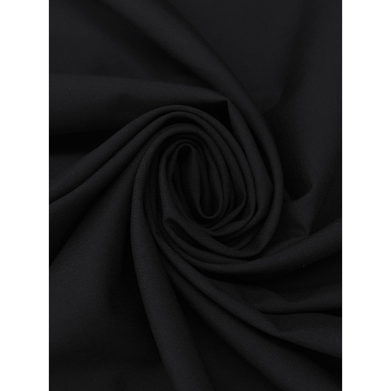 Muted Black Wool/Polyester Plainweave Suiting - Imported From Italy - 60W