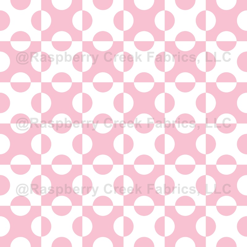 Pattern Of Circles, Pattern Of Squares, Dotted Pattern, Baby Pink and White