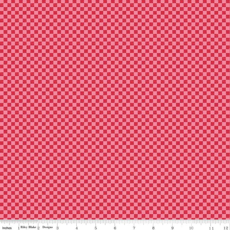 SALE Check Please! 1/4" Tone-on-Tone Sweetheart - Riley Blake Designs - PRINTED Small Gingham - Quilting Cotton Fabric