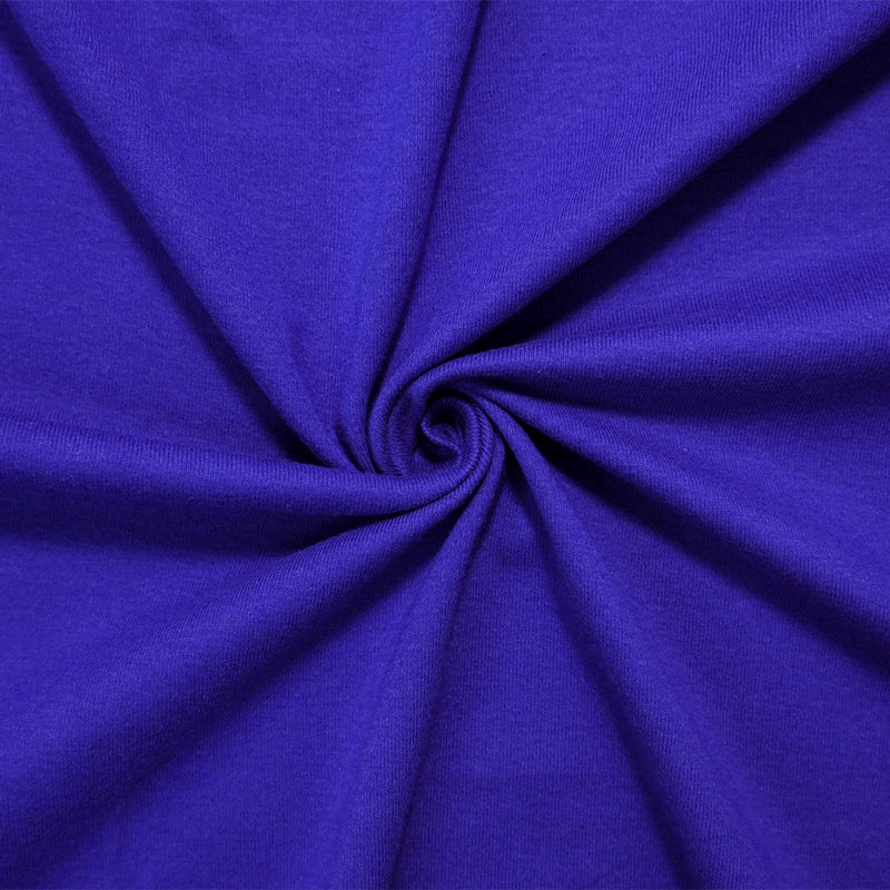 Blue Organic Cotton Solid 1X1 Rib Knit Fabric