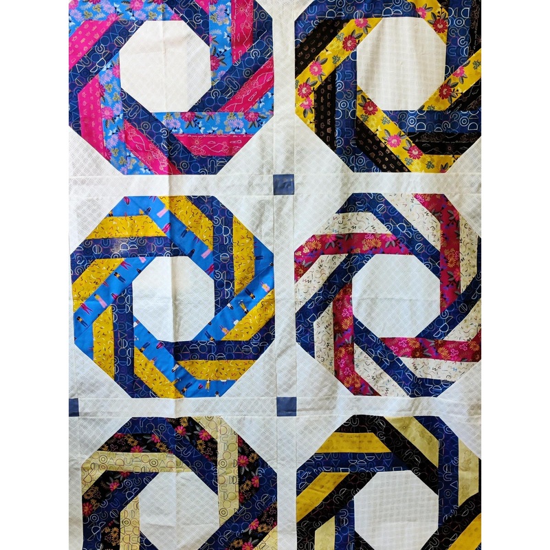 SAMPLE: Basket Weave - Ruby Star Reign (70" x 70")
