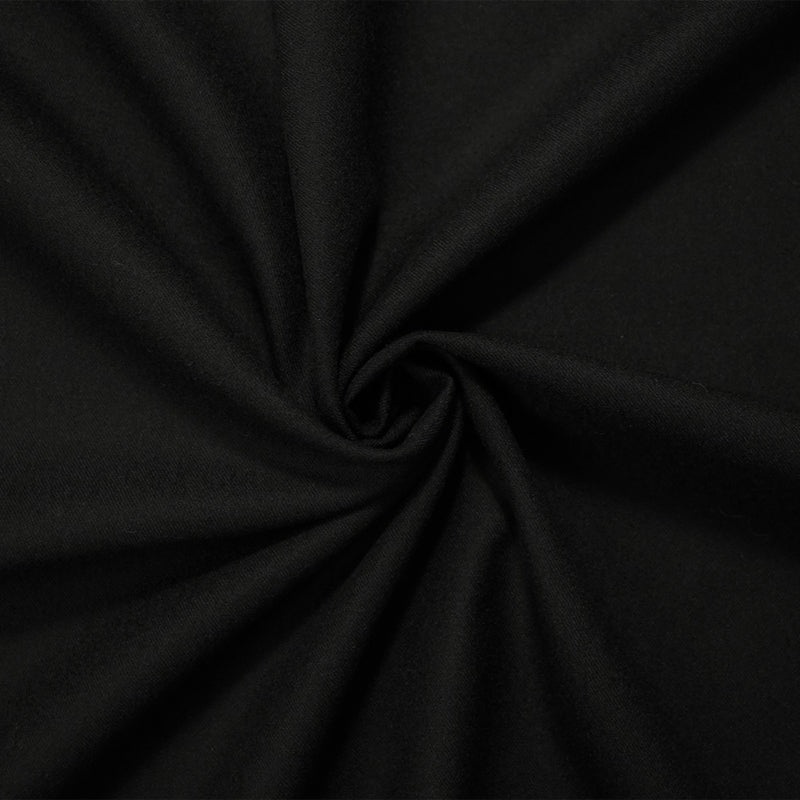 Black Wool Poly Solid Twill Woven Suiting Fabric