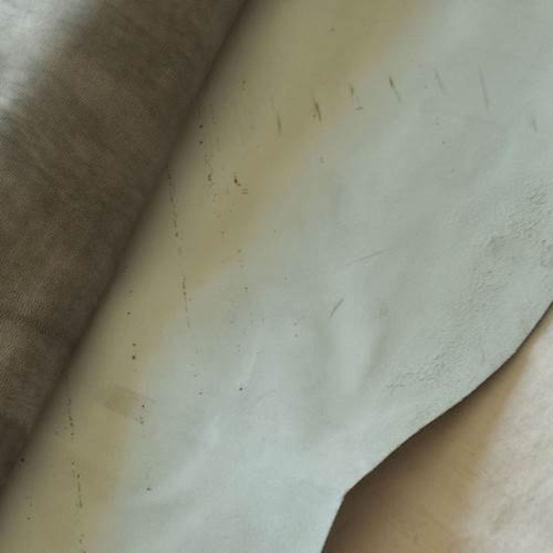 Stone Gray Textured Leather Hide