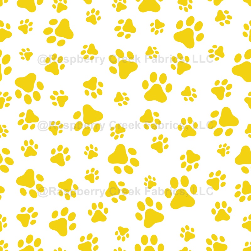 Yellow Paws, Pattern Of Paws, Paw Prints, Animal Paws