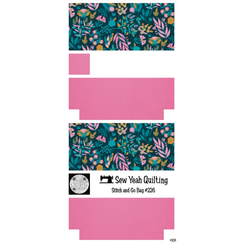 Stitch & Go Bag #226 - Floral Neon Jungle Print on Pink