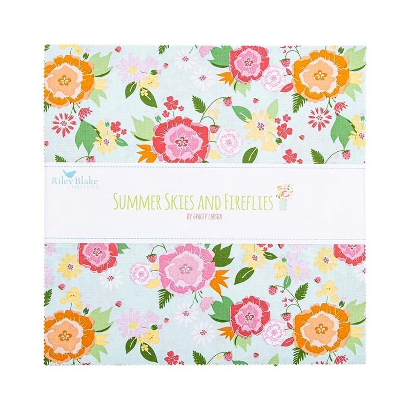 Summer Skies & Fireflies Charm Layer Cake 10" Stacker Bundle - Riley Blake - 42-Piece Precut - Quilting Cotton Fabric