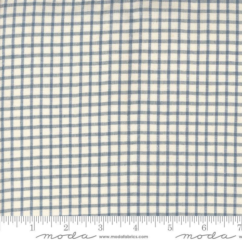 Woven PRINTED Ginghams 12223 Woad Pearl - Moda Fabrics - Vintage Check Plaid - Quilting Cotton Fabric