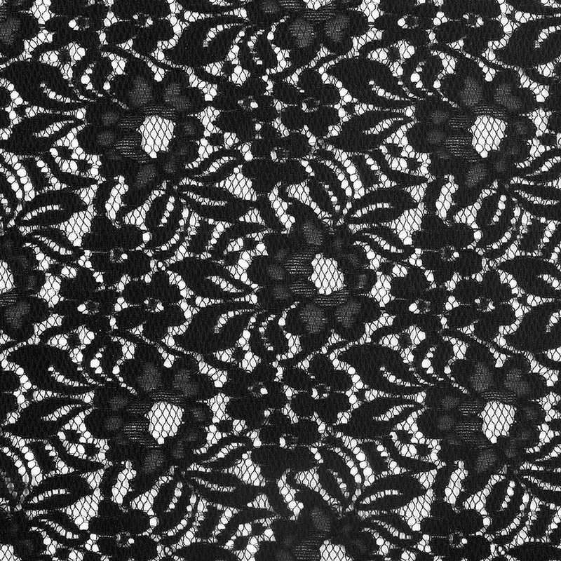 Re-Embroidered Lace - Black Floral