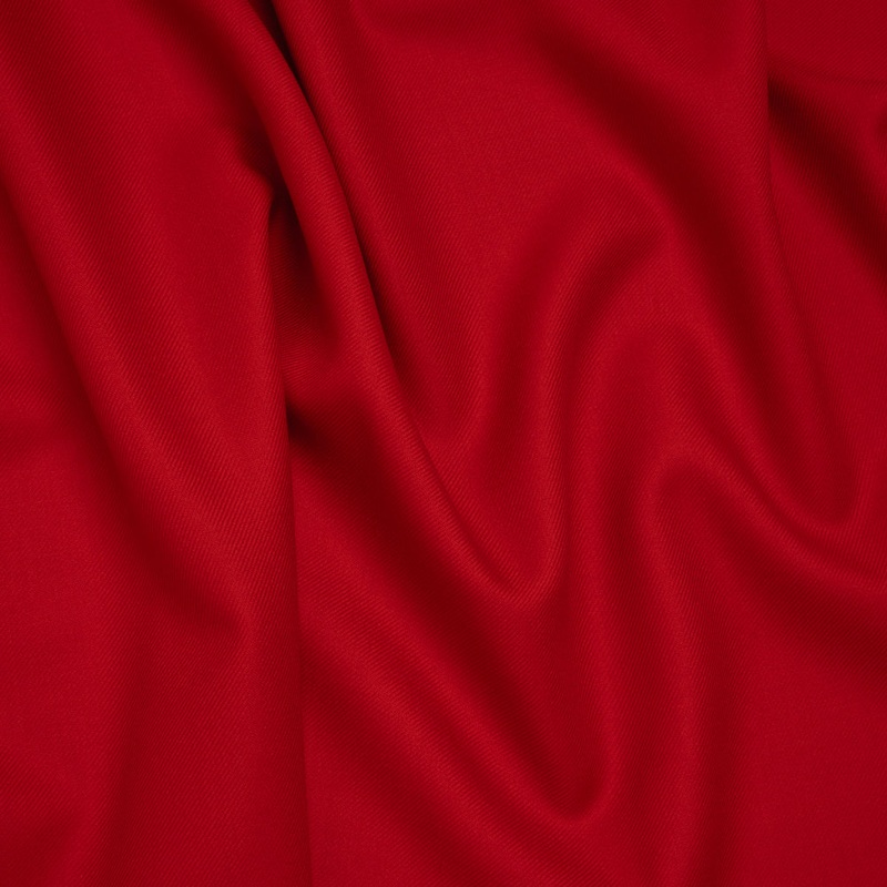 Virgin Merino Wool Twill Suiting Made in Italy - Red