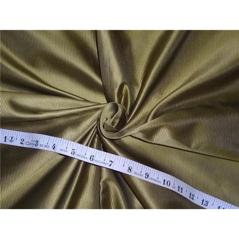 100% SILK TAFFETA FABRIC PIN STRIPE '- olive green 54" wide