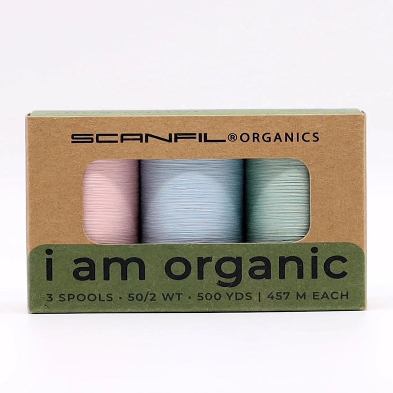 Scanfil Organic Cotton 50wt 3 Spool Thread Set Baby Pastels