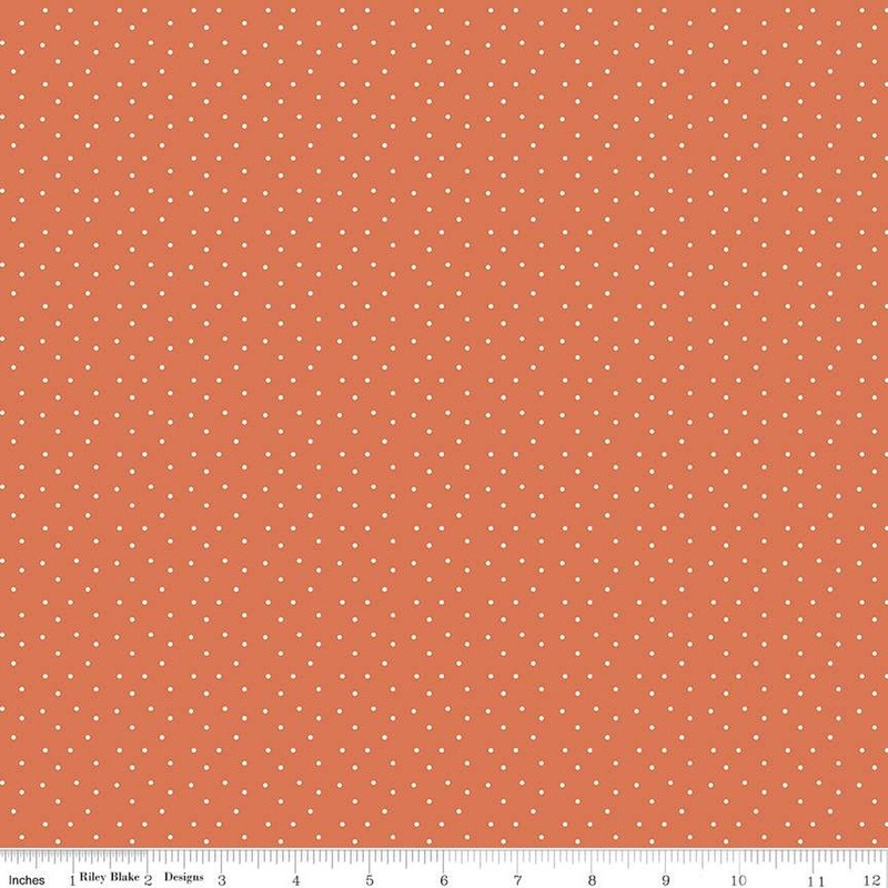 SALE Happy at Home Dots C13706 Salmon - Riley Blake Designs - Dot Dotted - Quilting Cotton Fabric