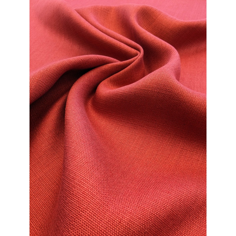 Scalamandre Lakeside Linen Spice Red Solid Texture 100% Linen -By The Yard - MSRP USD 158/y