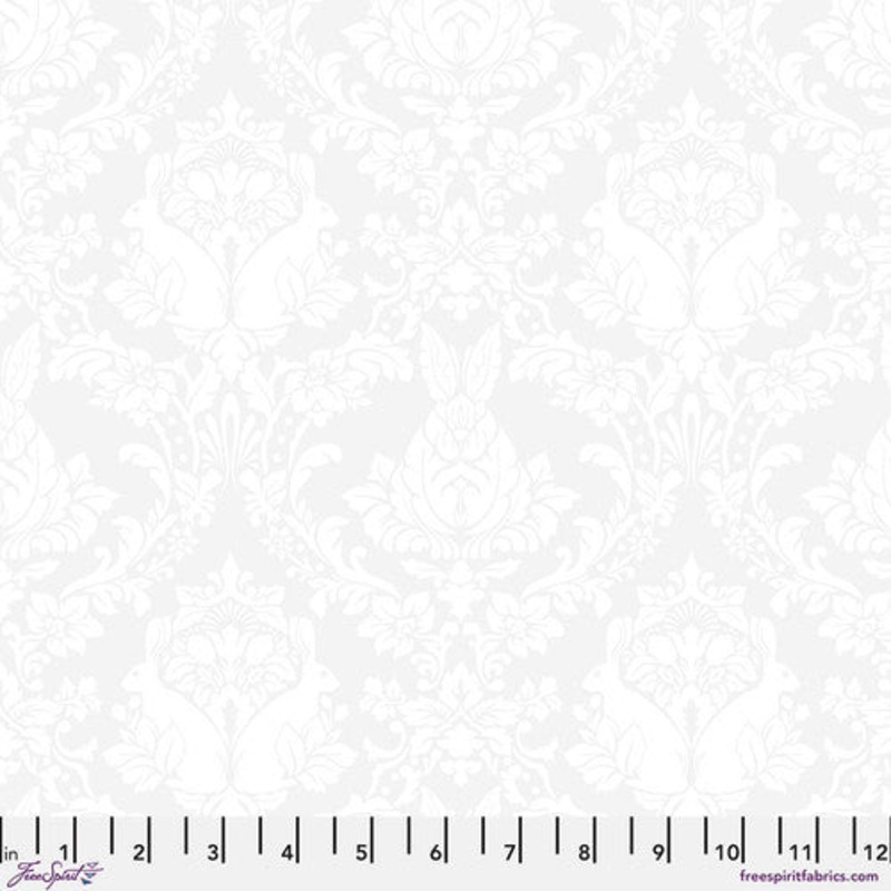 True Colors Ghost Ghost Bunny Paper White Tula Pink Free Spirit Cotton Fabric FS-PWTP251.PAPER