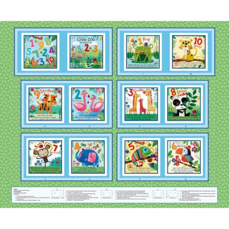 Zoo Crew-36" Book Panel Sage 3871P-66