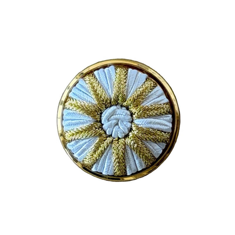 1 1/8 Metallic Gold Sunburst Vintage Passementerie Button (Made in Germany)