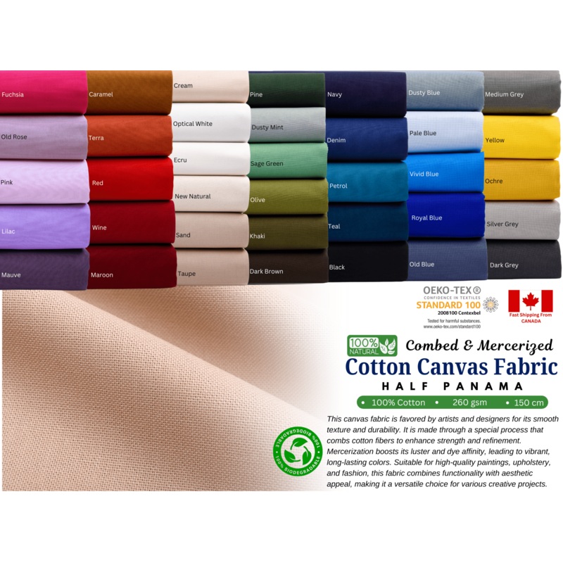 100% Cotton Canvas Combed & Mercerized Fabric Fuchsia