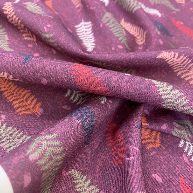 Stof Fabric - Fern - Damson