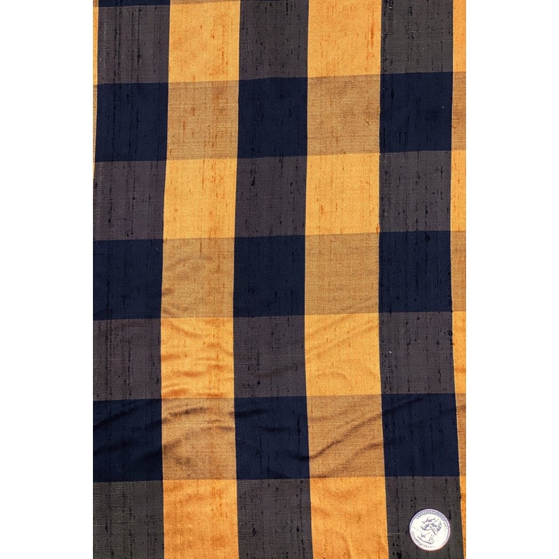 Black Gold 217 Plaid Silk Shantung