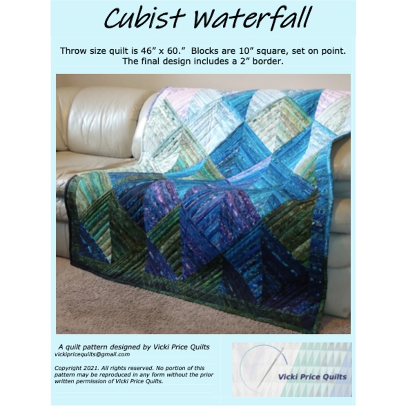 Cubist Waterfall Quilt Pattern by Vicki Price - VP-CUBIST