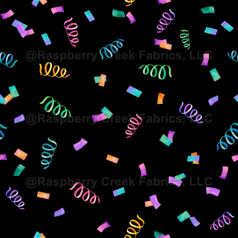 Rainbow Party Confetti Black