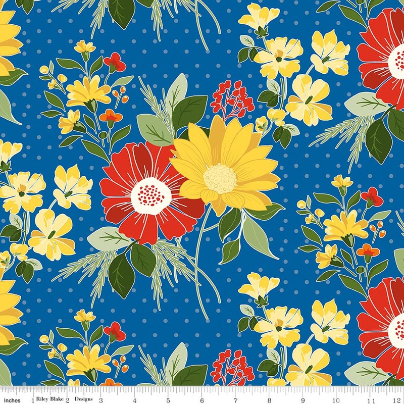 Summer's In Town - Main - Blue - Yardage