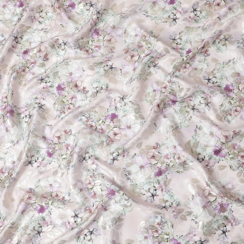 Blush Blossom Pink Pure Silk Satin Fabric: A Touch of Spring - D17612