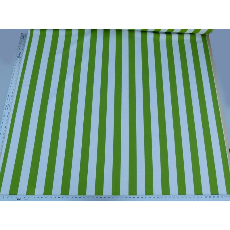 Scalamandre " Barbados Lime & Off White Outdoor Tropical Wide Stripe MSRP USD 138/Y Old World Weavers"