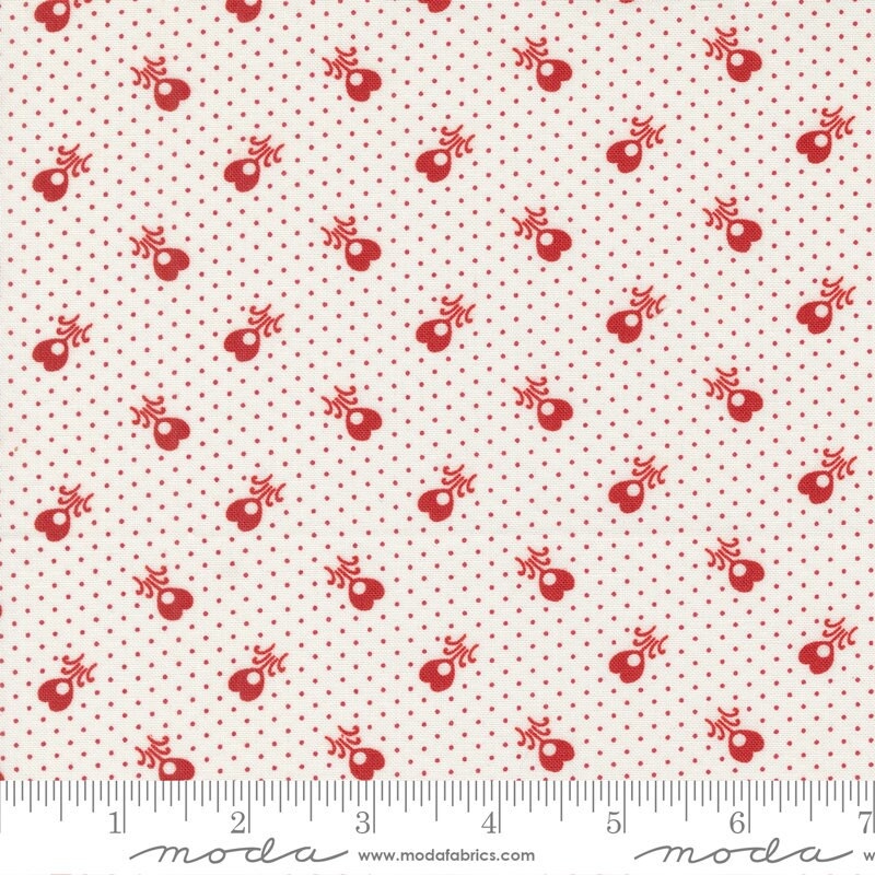 Ridgewood Calico Heart Milk 14976-11 by Minick and Simpson Sold in 1/2 yard increments