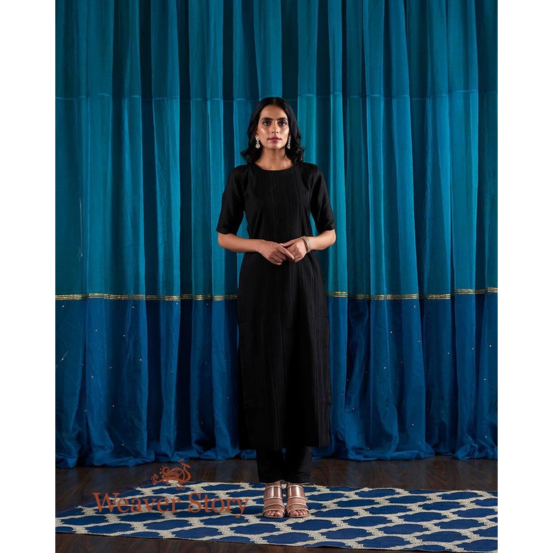 Black Pintux Tunic with Gotta Farshi Pants