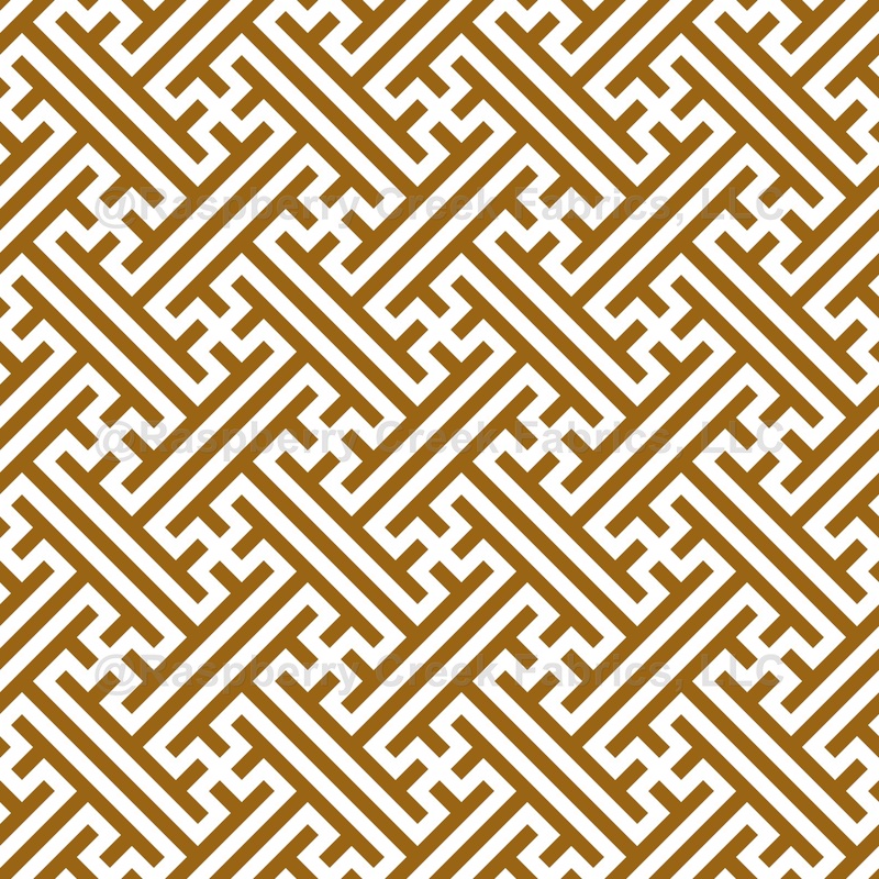 Sayagata pattern, Japanese Clothing, Orange Gold and White