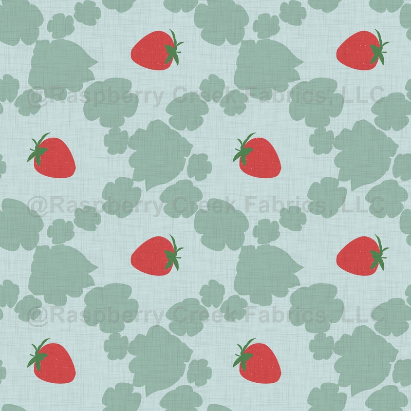 Strawberry Grid Pattern Pattern mint