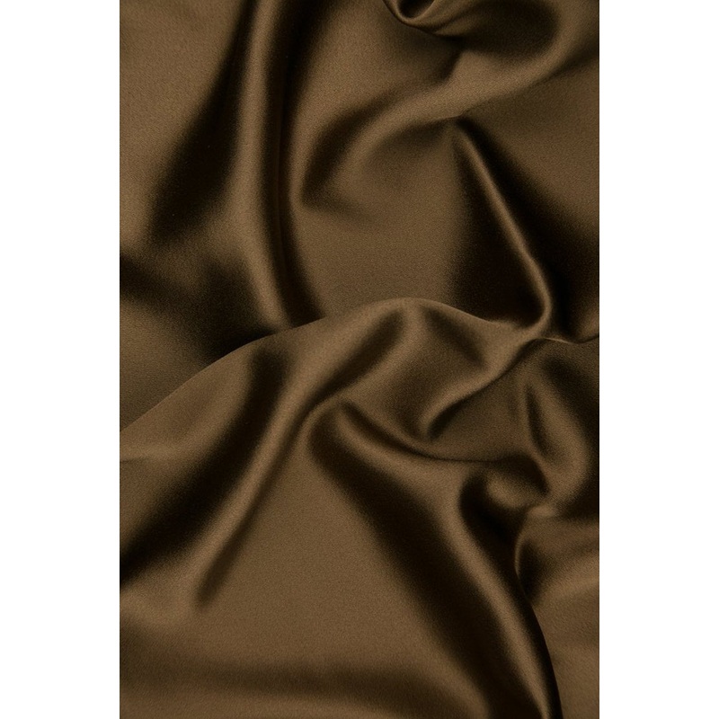 Tobacco Brown Silk Crepe Back Satin Fabric