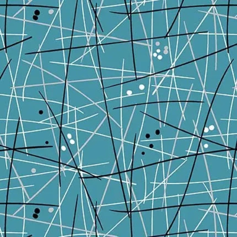Blue Swizzle Stick Cotton Wideback Fabric Per Yard