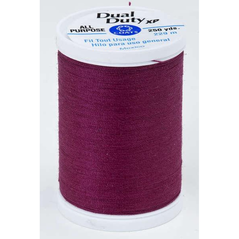 Coats Dual Duty XP Polyester Thread 250yds Red Plum - S9103090