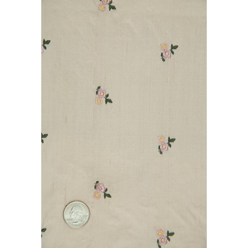 Embroidered Dupioni Silk MED-096-4 Fabric